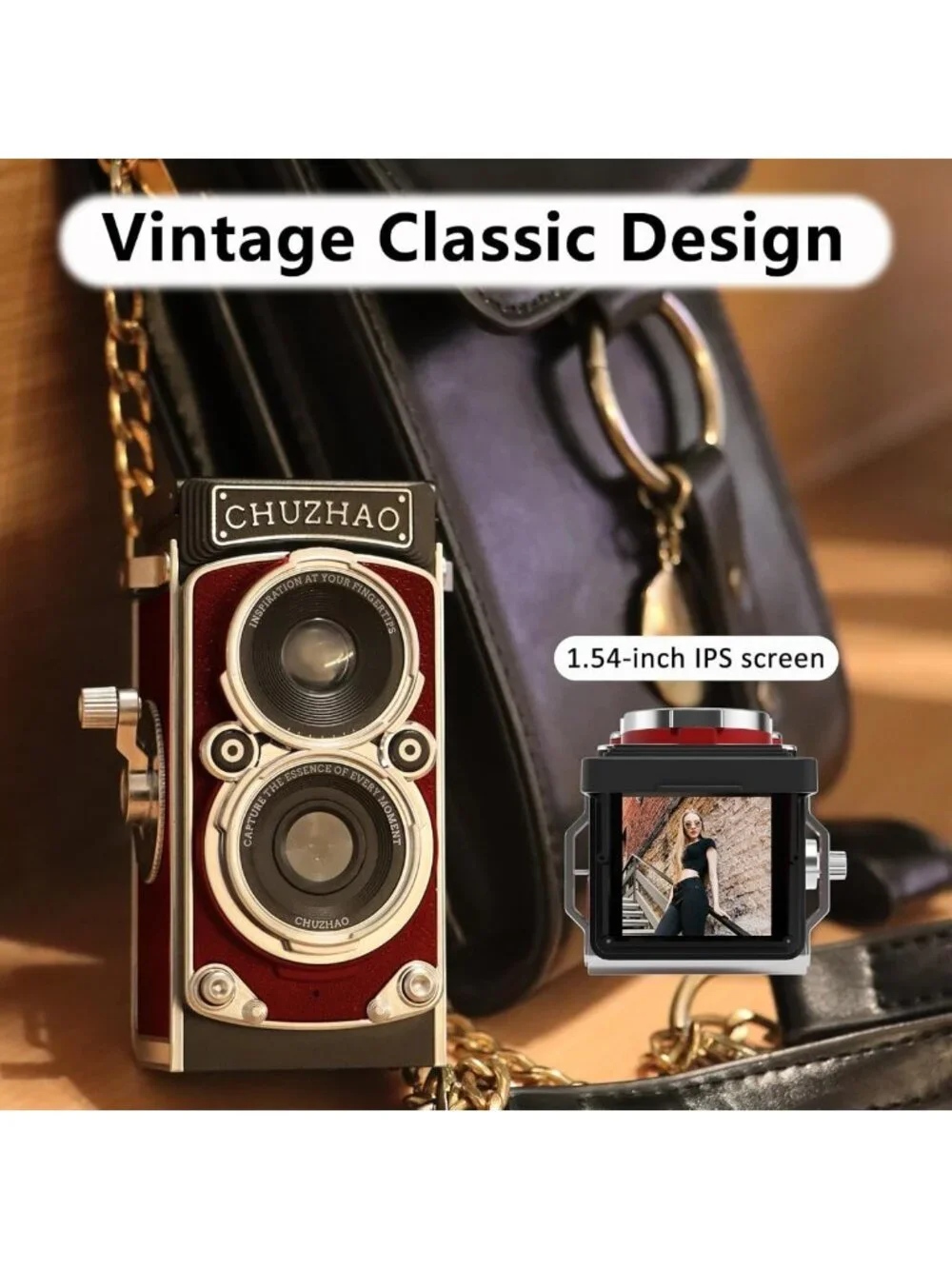 Vintage Mini Digital Camera - Retro Point & Shoot, 1080P Video, 12MP Photos